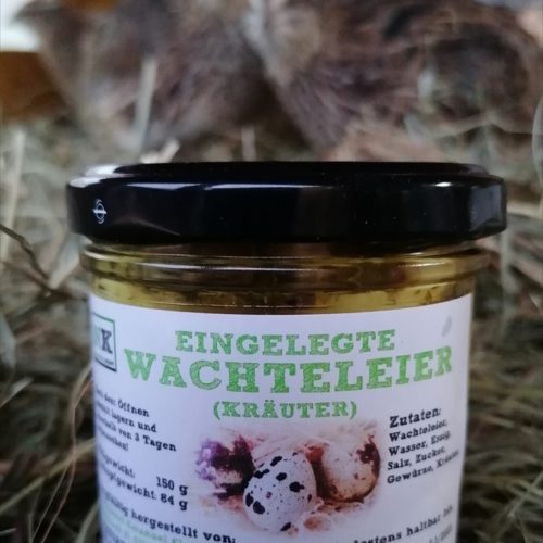 Eingelegte Wachteleier (Kräuter, Smoked, Pomodori)
